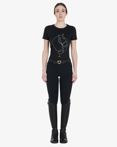 Equestro Women's slim fit t-shirt horse sketch