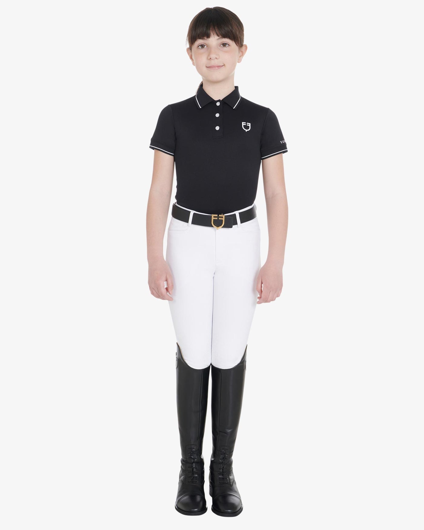 Kids' slim fit polo shirt in antibacterial technical fabric
