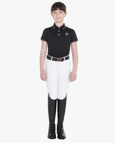 Kids' slim fit polo shirt in antibacterial technical fabric