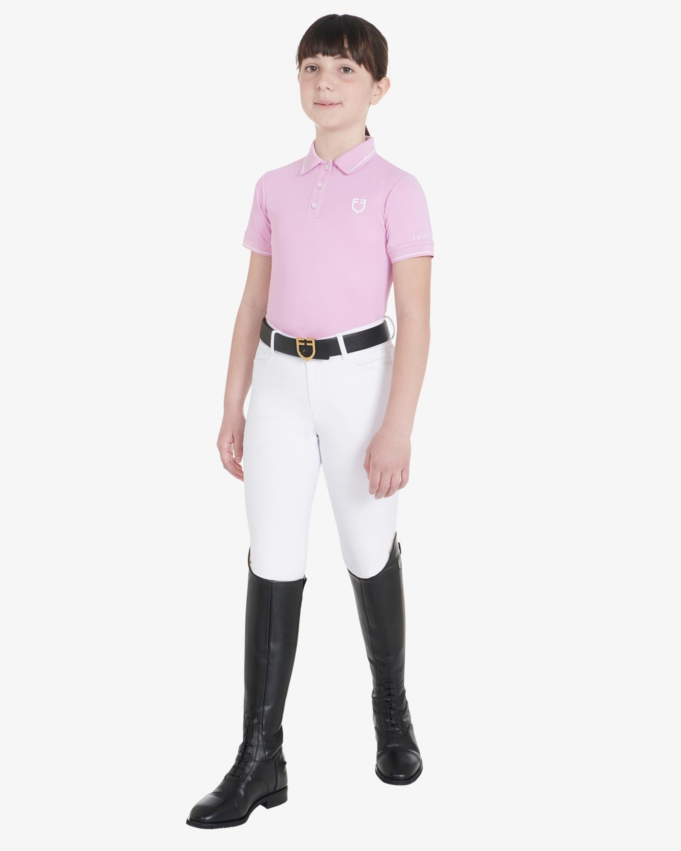 Kids' slim fit polo shirt in antibacterial technical fabric