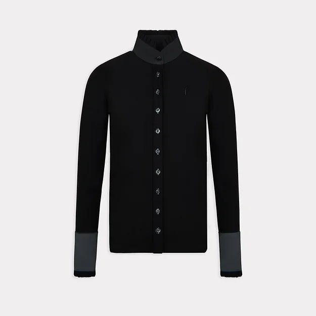 Aviar Long Sleeve Button Ruffle Shirt