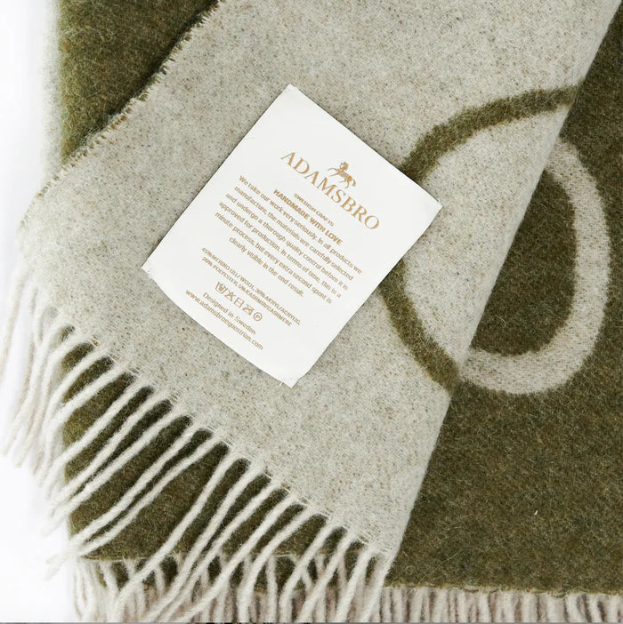 CLASSIC WOOL CASHMERE THROW OLIVE