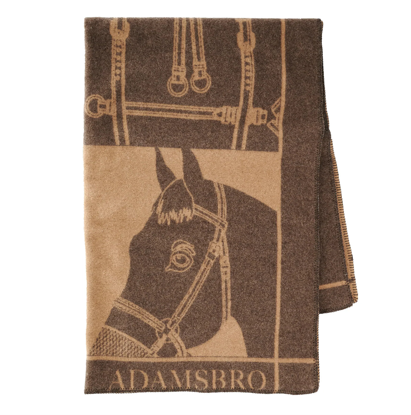 ADAMSBROW THROW LUXE MERINO HERITAGE BROWN