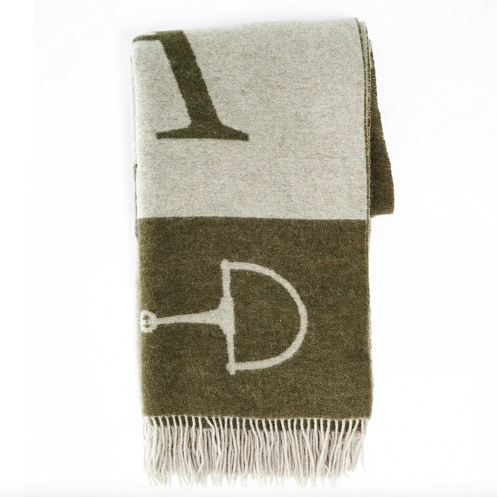 CLASSIC WOOL CASHMERE THROW OLIVE