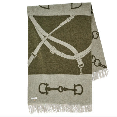 CLASSIC WOOL CASHMERE THROW OLIVE